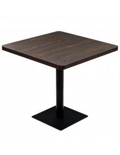 Tavolo Bistrot MDF e Acciaio Quadrato 80x80x75 cm Cenere Scura 2