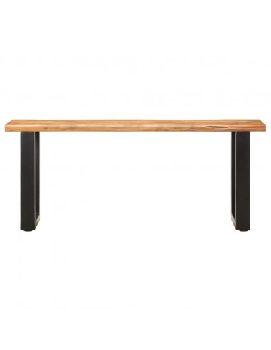 Panca con Bordi Vivi 110 cm in Legno Massello Acacia e Acciaio