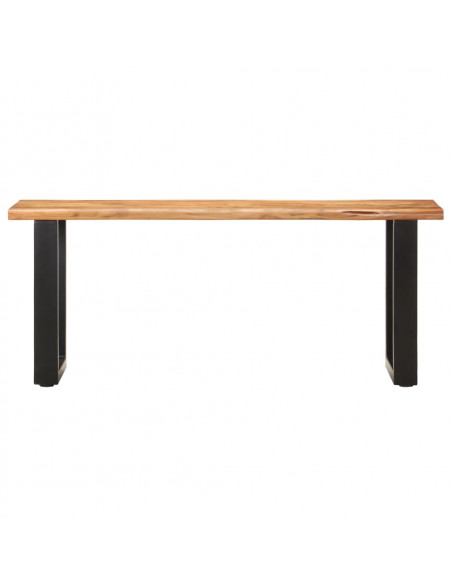 Panca con Bordi Vivi 110 cm in Legno Massello Acacia e Acciaio