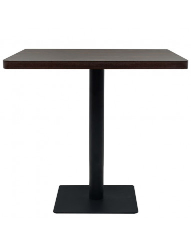 Tavolo Bistrot MDF e Acciaio Quadrato 80x80x75 cm Cenere Scura