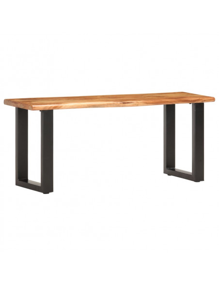 Panca con Bordi Vivi 110 cm in Legno Massello Acacia e Acciaio