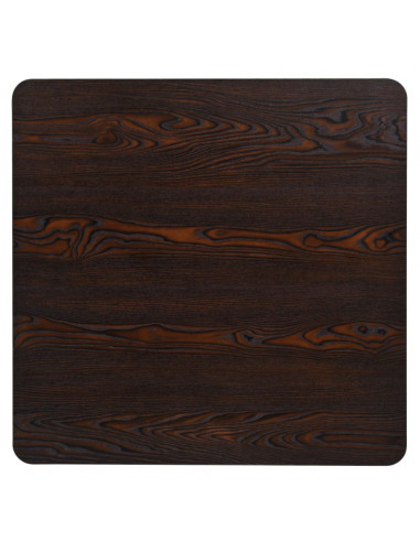 Tavolo Bistrot MDF e Acciaio Quadrato 80x80x75 cm Cenere Scura