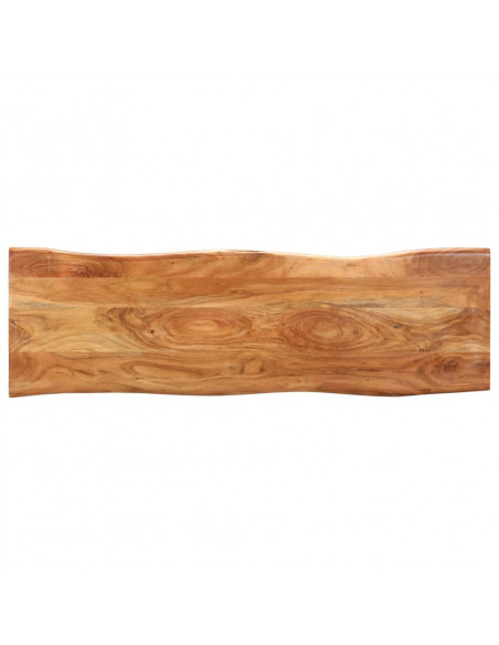 Panca con Bordi Vivi 110 cm in Legno Massello Acacia e Acciaio