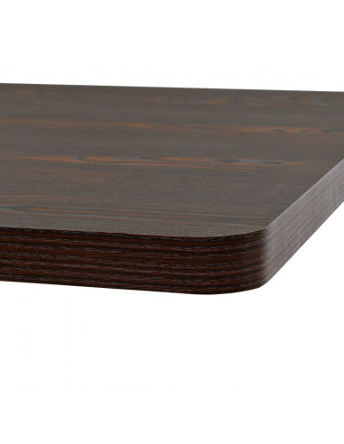 Tavolo Bistrot MDF e Acciaio Quadrato 80x80x75 cm Cenere Scura