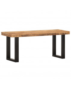 Panca 110 cm in Legno Massello di Mango e Acciaio 2