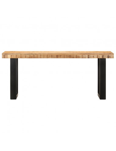 Panca 110 cm in Legno Massello di Mango e Acciaio