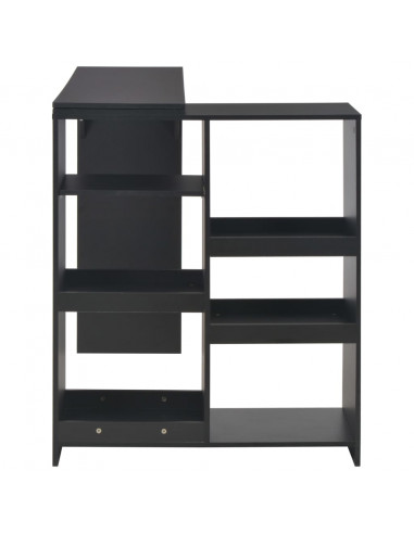 Tavolo da Bar con Scaffale Mobile Nero 138x39x110 cm