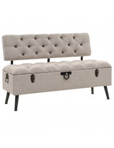 Cassapanca con Schienale 110 cm Crema in Tessuto 2