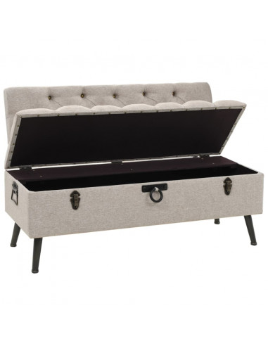 Cassapanca con Schienale 110 cm Crema in Tessuto