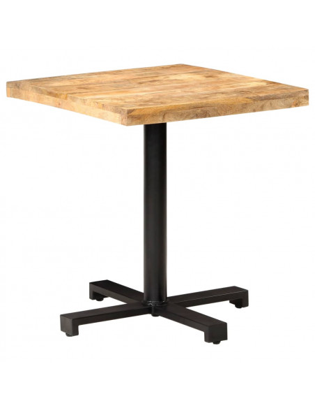 Tavolino da Bistrot Quadrato 70x70x75 cm Legno di Mango Grezzo