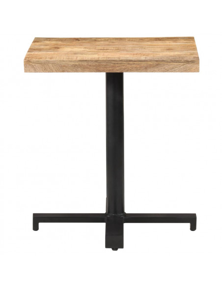 Tavolino da Bistrot Quadrato 70x70x75 cm Legno di Mango Grezzo