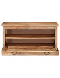 Panca con Scarpiera 85x40x45 cm in Legno Massello di Acacia 2