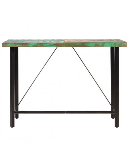 Tavolino da Bar 150x70x107cm Legno Massello di Recupero e Ferro