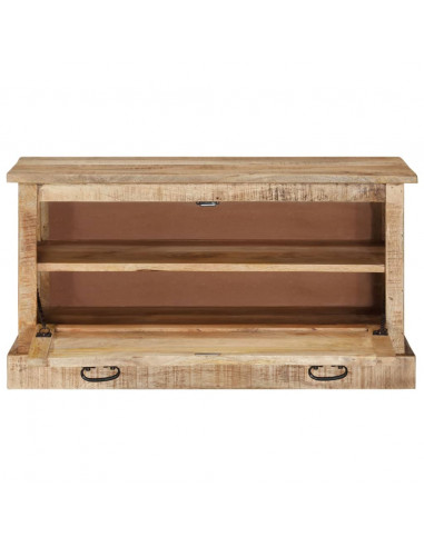 Panca con Scarpiera 85x40x45 cm in Legno Massello di Mango