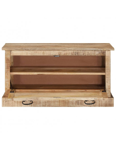 Panca con Scarpiera 85x40x45 cm in Legno Massello di Mango