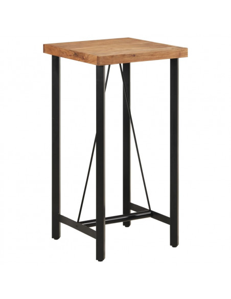 Tavolino da Bar 55x55x107cm in Legno Massello di Acacia e Ferro