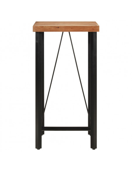 Tavolino da Bar 55x55x107cm in Legno Massello di Acacia e Ferro