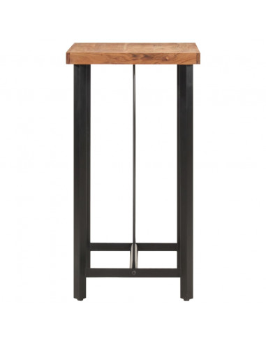 Tavolino da Bar 55x55x107cm in Legno Massello di Acacia e Ferro