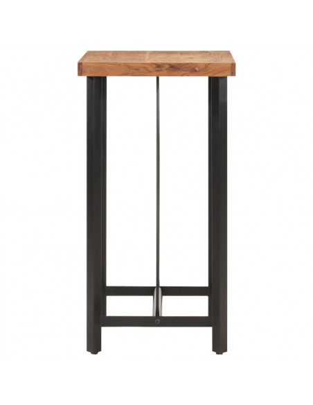Tavolino da Bar 55x55x107cm in Legno Massello di Acacia e Ferro