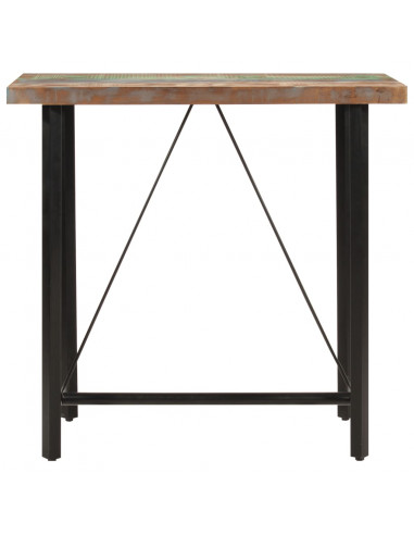 Tavolino da Bar 110x55x107cm Legno Massello di Recupero e Ferro
