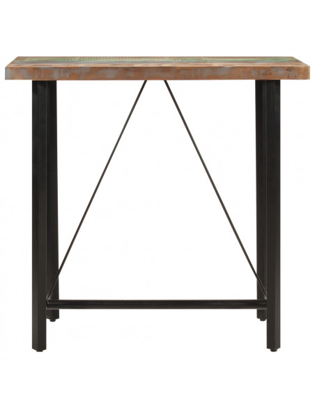Tavolino da Bar 110x55x107cm Legno Massello di Recupero e Ferro