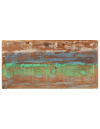 Tavolino da Bar 110x55x107cm Legno Massello di Recupero e Ferro