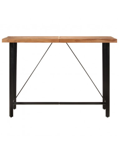 Tavolino da Bar 150x70x107 cm Legno Massello di Acacia e Ferro