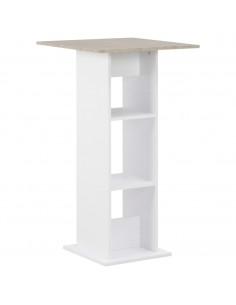 Tavolo da Bar Bianco e Cemento 60x60x110 cm 2