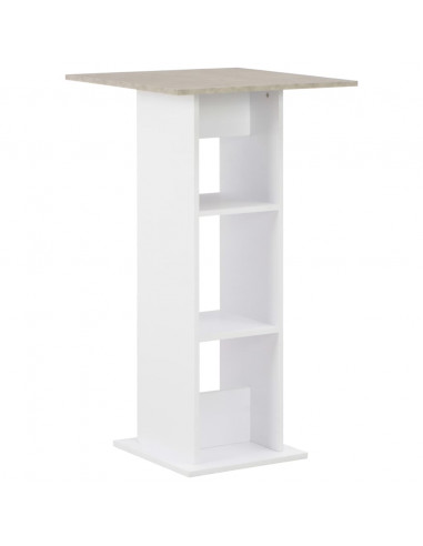 Tavolo da Bar Bianco e Cemento 60x60x110 cm