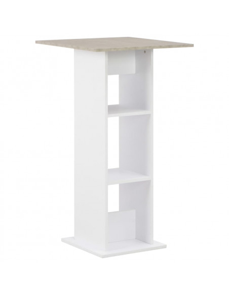Tavolo da Bar Bianco e Cemento 60x60x110 cm
