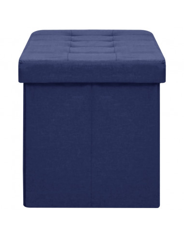 Cassapanca Pieghevole Blu in Simil Lino