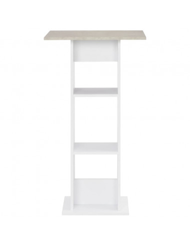 Tavolo da Bar Bianco e Cemento 60x60x110 cm