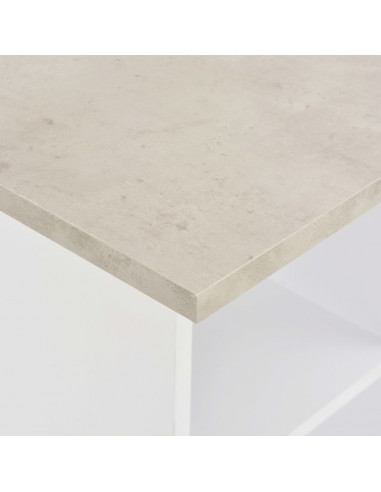 Tavolo da Bar Bianco e Cemento 60x60x110 cm