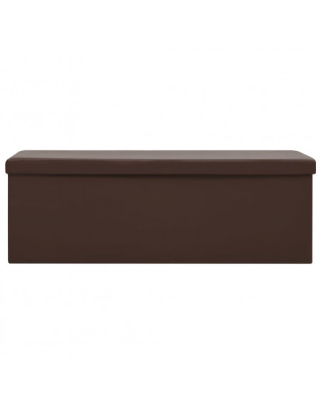 Panca Portaoggetti Pieghevole Marrone in PVC