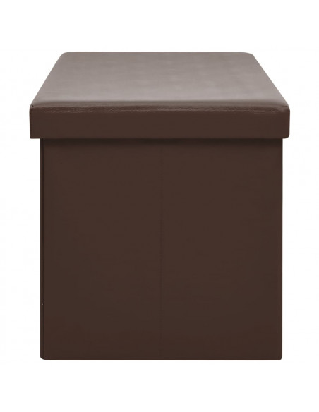 Panca Portaoggetti Pieghevole Marrone in PVC