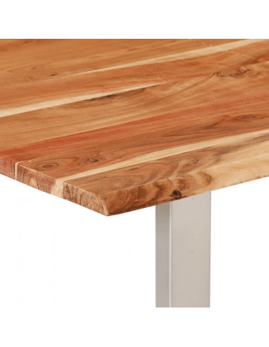 Tavolo da Pranzo 140x70x76 cm in Legno Massello di Acacia