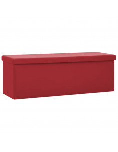 Panca Portaoggetti Pieghevole Rosso Vino in PVC 2