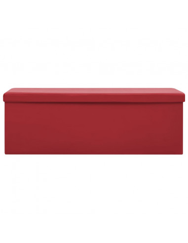 Panca Portaoggetti Pieghevole Rosso Vino in PVC