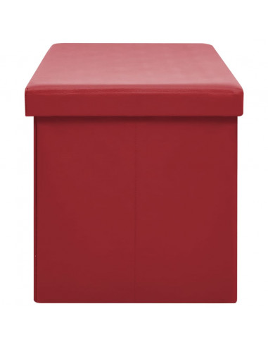 Panca Portaoggetti Pieghevole Rosso Vino in PVC