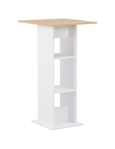 Tavolo da Bar Bianco e Rovere Sonoma 60x60x110 cm