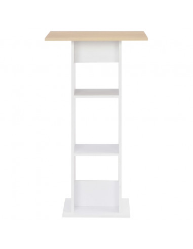 Tavolo da Bar Bianco e Rovere Sonoma 60x60x110 cm