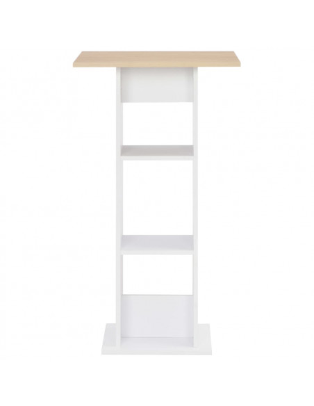 Tavolo da Bar Bianco e Rovere Sonoma 60x60x110 cm