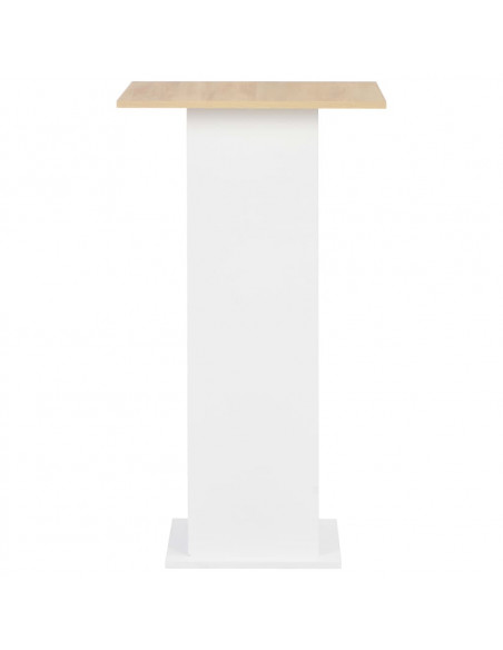 Tavolo da Bar Bianco e Rovere Sonoma 60x60x110 cm