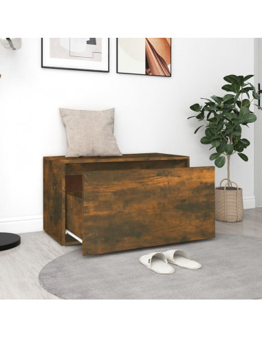 Panca da Ingresso 80x40x45 cm Rovere Fumo in Legno Multistrato