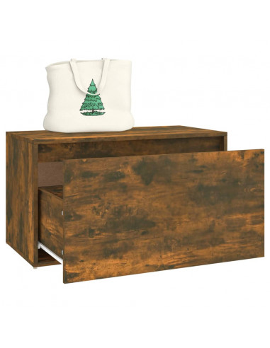 Panca da Ingresso 80x40x45 cm Rovere Fumo in Legno Multistrato