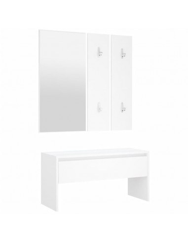 Set di Mobili da Corridoio Bianco in Legno Multistrato