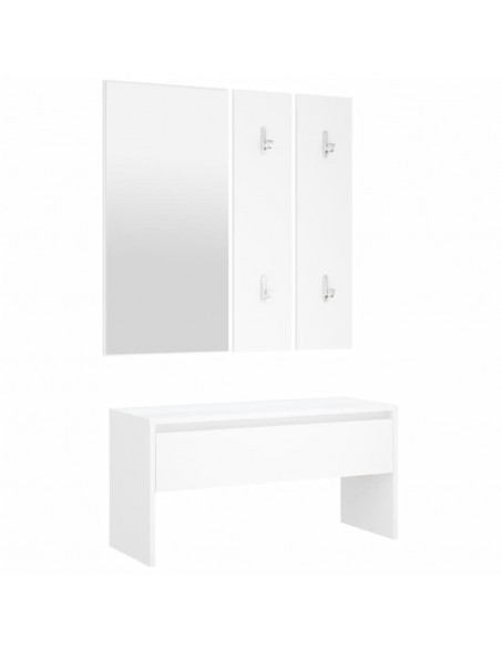 Set di Mobili da Corridoio Bianco in Legno Multistrato