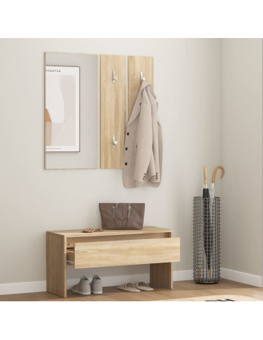 Set di Mobili da Corridoio Rovere Sonoma in Legno Multistrato