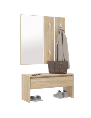 Set di Mobili da Corridoio Rovere Sonoma in Legno Multistrato