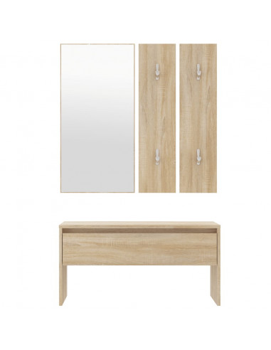 Set di Mobili da Corridoio Rovere Sonoma in Legno Multistrato